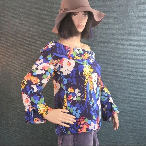 Banana Republic Off Shoulder Colorful Floral Blouse - Picture 7 of 10